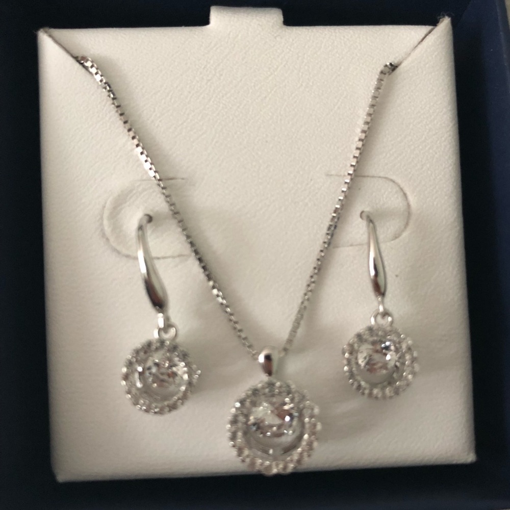 Sterling silver dancing birthstone set